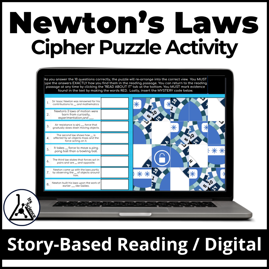 Newtons Laws Cipher Puzzle Activity